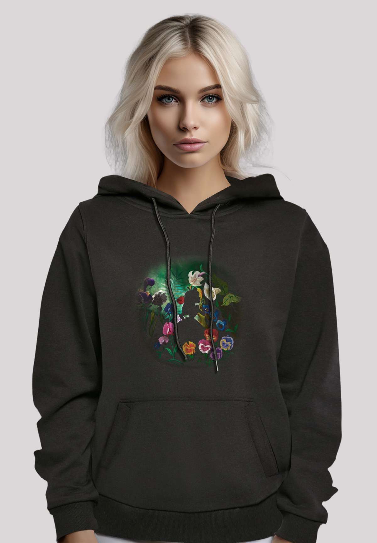 Толстовка с капюшоном Disney Alice im Wunderland Black Flower