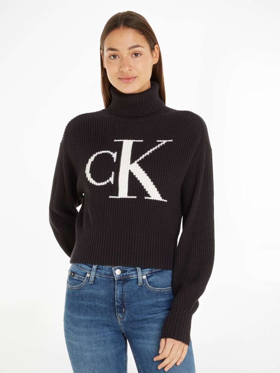 Свитер с высоким воротником BLOWN UP CK LOOSE SWEATER