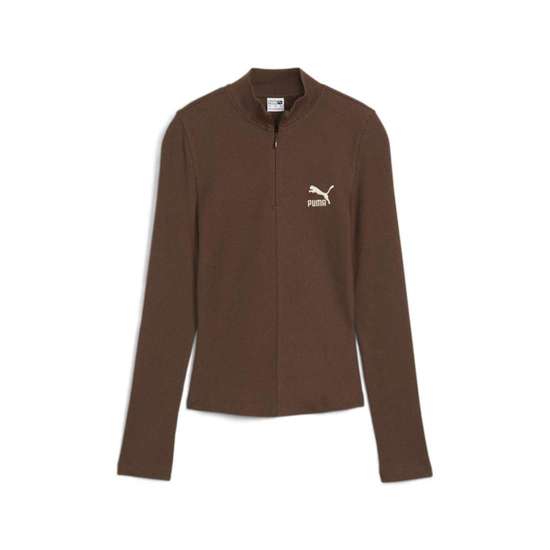 футболка CLASSICS Geripptes T-Shirt mit halbem Reißverschluss Damen