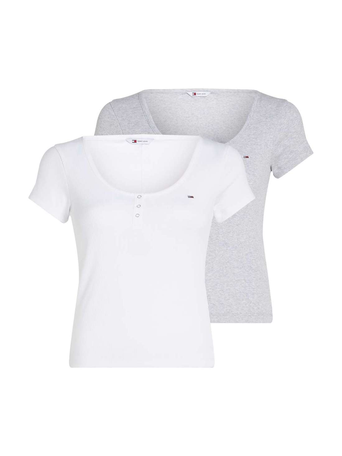Футболка с фирменным лейблом Tommy Jeans TJW 2PACK HENLEY SS RIB TEE