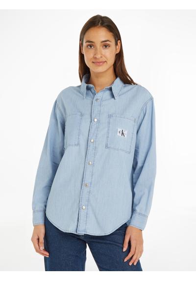 Джинсовая блузка с нашивкой-логотипом