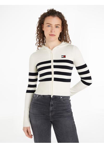 Толстовка с флагом Tommy Jeans TJW STRIPE ZIP THRU BADGE HOOD