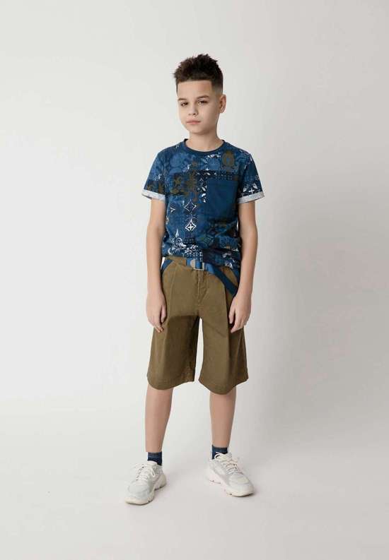 Шорты с контрастным поясом и карманами