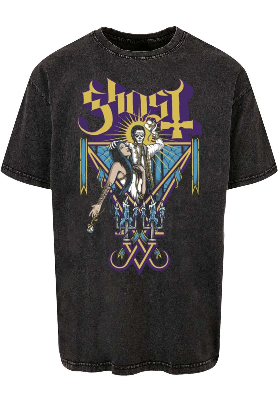 футболка Herren Ghost - Blessing black Acid Washed Oversize Tee