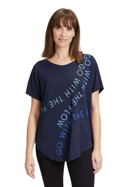 Рубашка с коротким рукавом Oversize-Shirt mit V-Ausschnitt