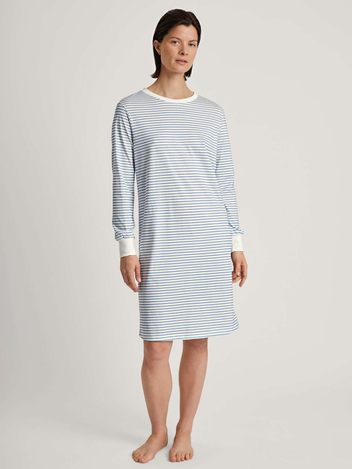Ночная рубашка с мягкими манжетами на манжетах. Cotton Stripes