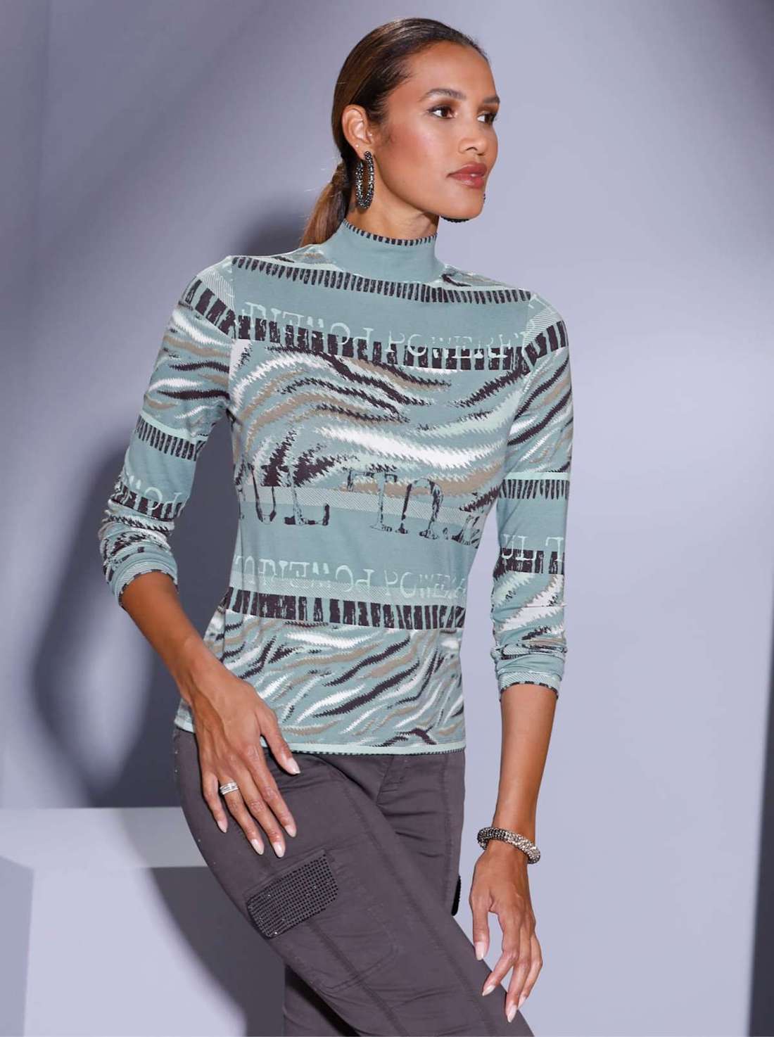 рубашка с воротником стойкой Stehkragen-Shirt