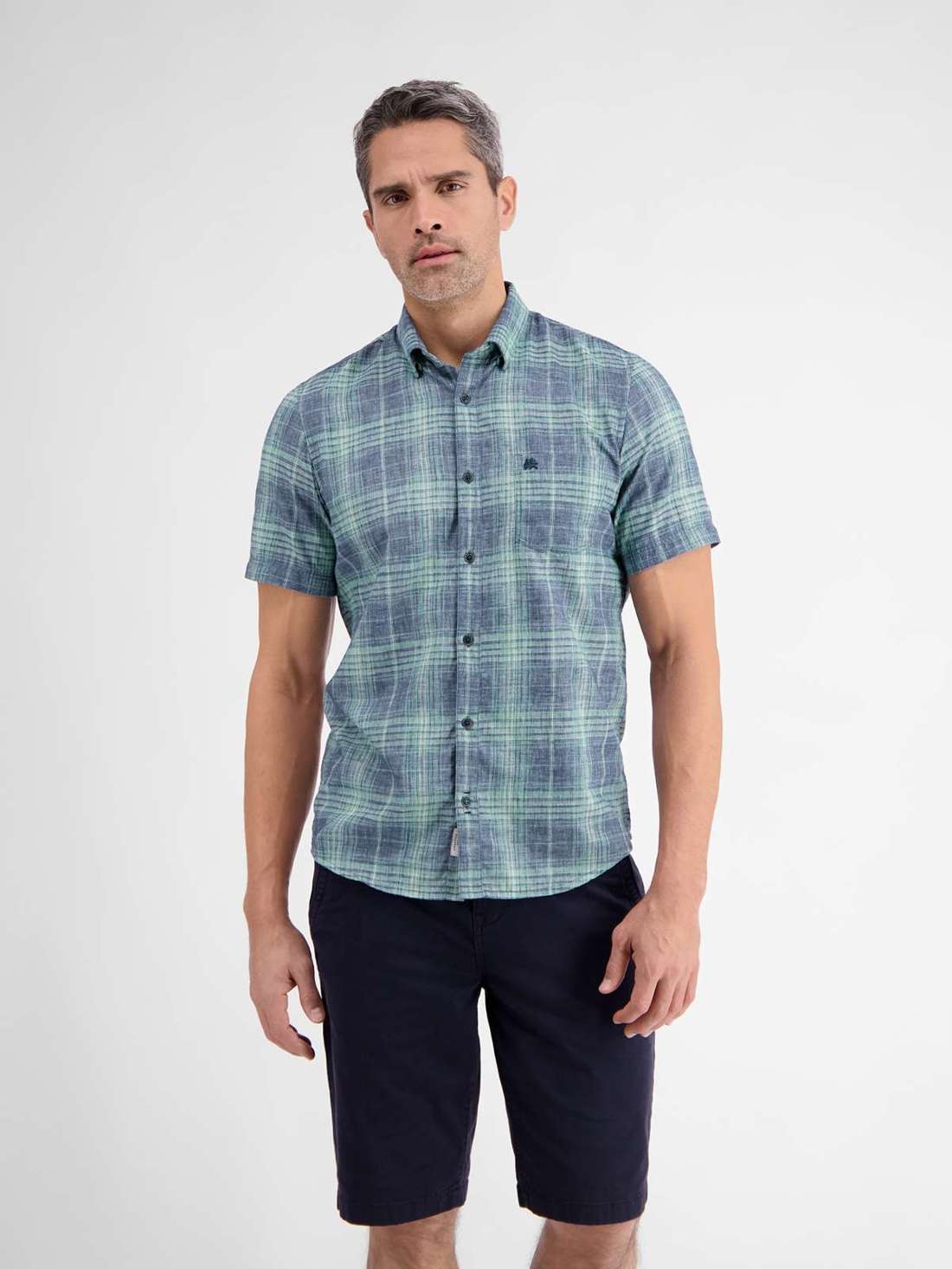 Рубашка с коротким рукавом LERROS Kariertes Kurzarmhemd für Herren