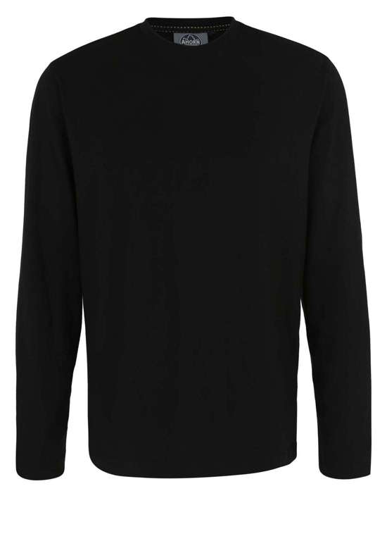 Рубашка с длинными рукавами и современным круглым вырезом.