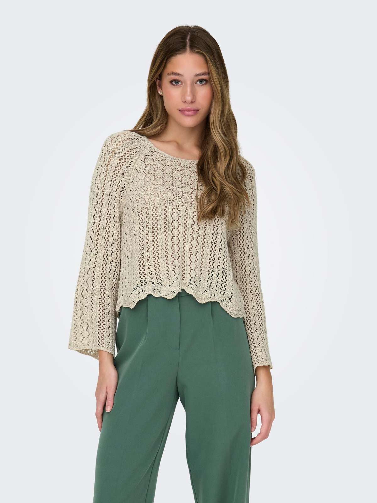 Свитер с круглым вырезом ONLNOLA LIFE 3/4 PULLOVER KNT NOOS