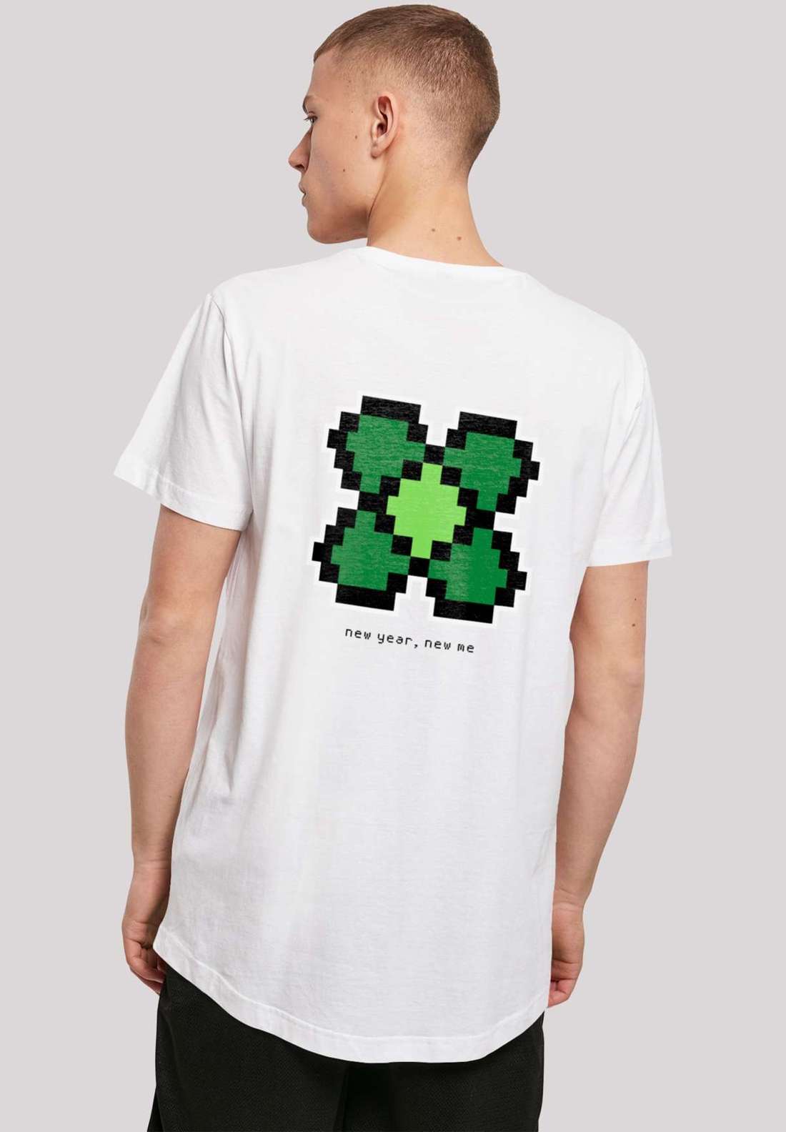 футболка Silvester Happy New Year Pixel Kleeblatt