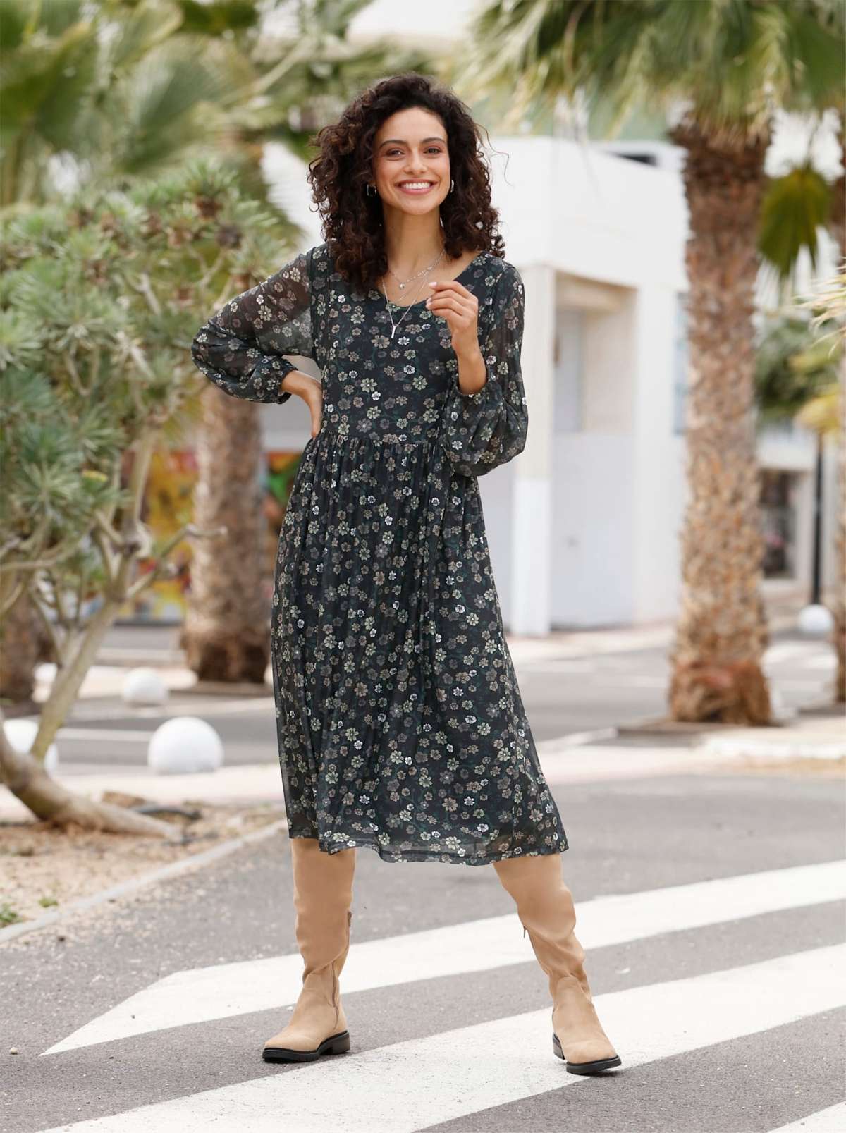 платье А-силуэта Mesh-Kleid