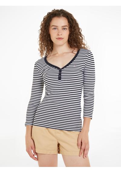 Рубашка с рукавом 3/4 в полоску SLIM 5X2 STR RIB HENLEY 3/4