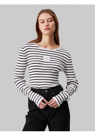 Свитер с круглым вырезом и нашивкой-логотипом WOVEN LABEL TIGHT SWEATER