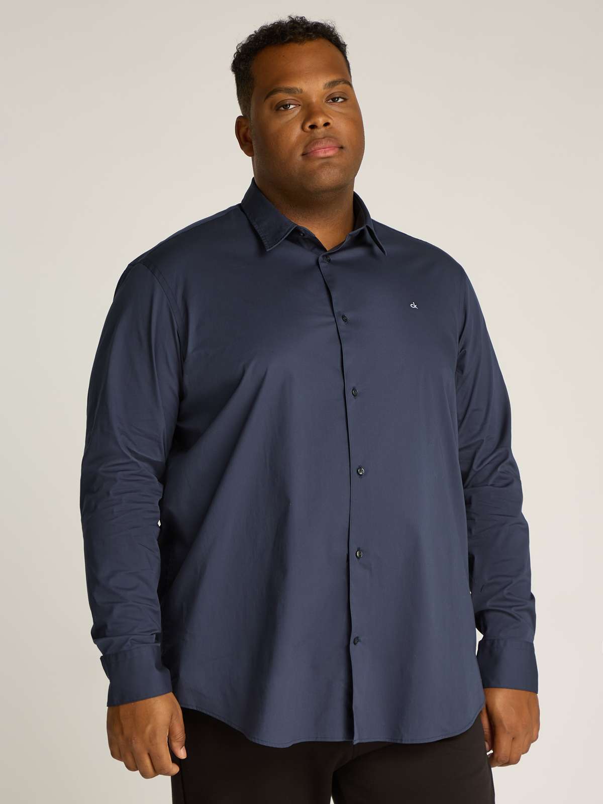 Рубашка с длинными рукавами больших размеров со сплошным... BT_STRETCH POPLIN SLIM SHIRT