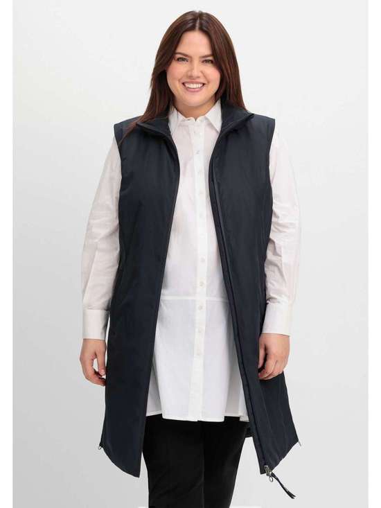Длинный жилет с кулиской и боковыми молниями. Große Größen