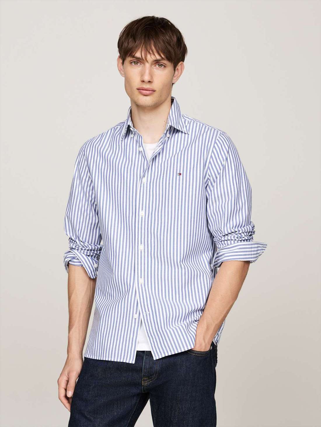 Деловая рубашка CLASSIC POPLIN STRIPE SF SHIRT