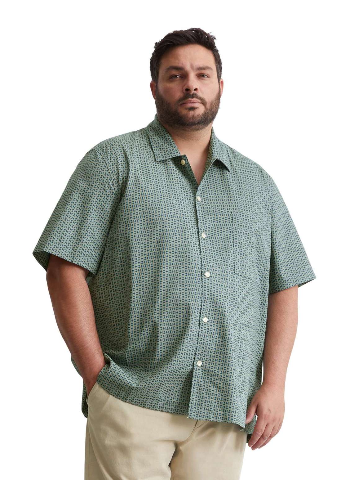 Рубашка с коротким рукавом aus Bio-Baumwolle und Lyocell