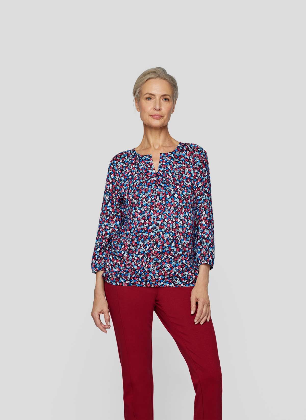 Классическая блузка Blumige Eleganz-Stilvolle Damenbluse fur jeden Anlass