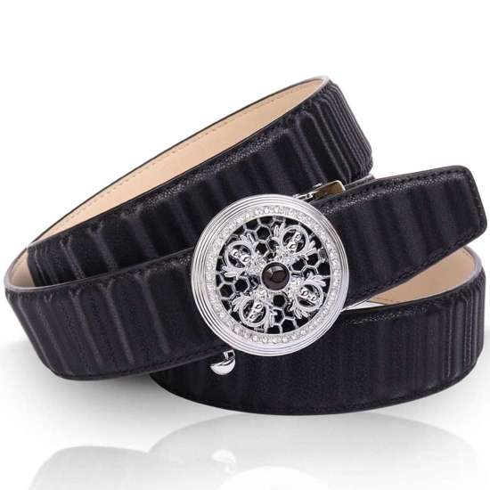 Кожаный ремень с вращающимся крестом-короной