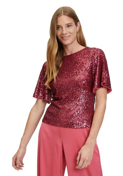 Рубашка с коротким рукавом Pailletten-Top mit Flugelarmeln