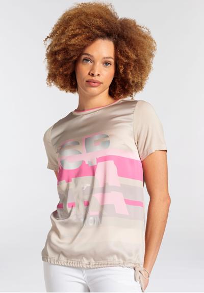 Блузка-рубашка с графическим принтом спереди из смешанного материала - НОВАЯ КОЛЛЕКЦИЯ