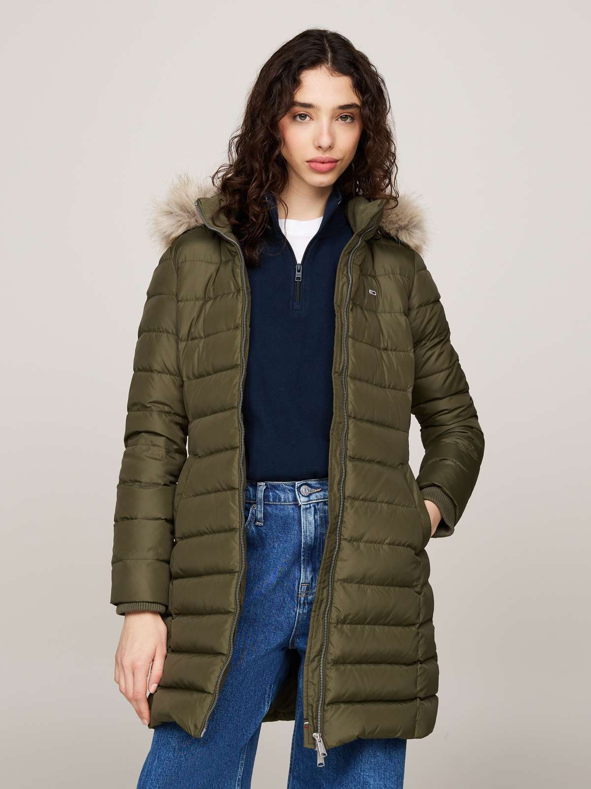 Стеганое пальто с искусственным мехом TJW ESSENTIAL HOODED DOWN COAT