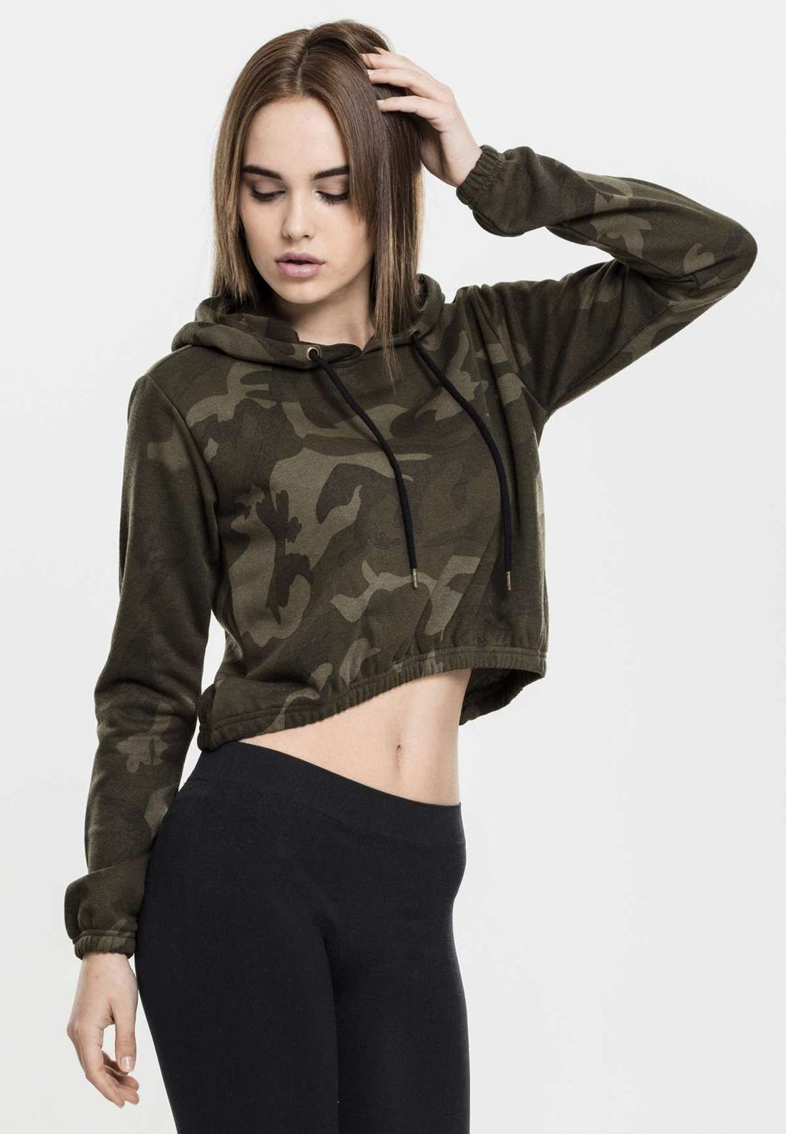 Свитер с круглым вырезом Urban Classics Damen Ladies Camo Cropped Hoody