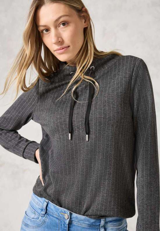 Рубашка с длинными рукавами в тонкую полоску