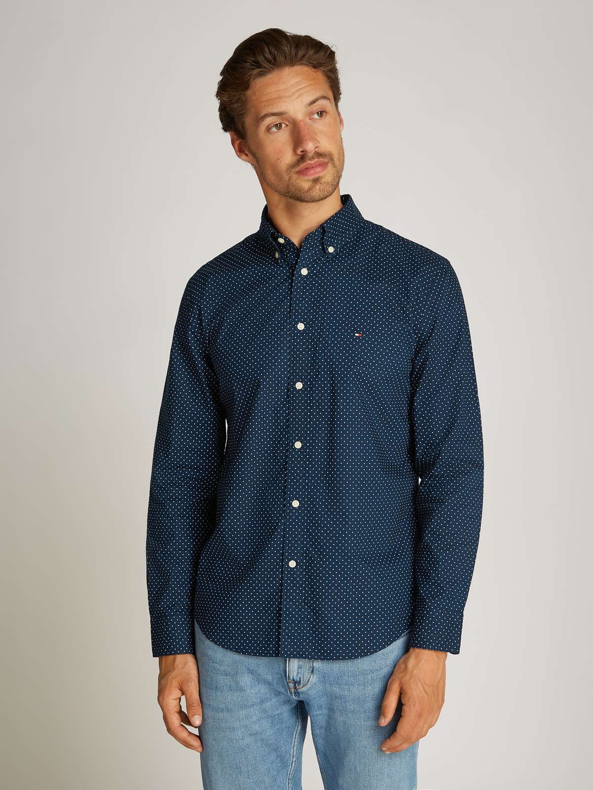 Деловая рубашка с точечным принтом FLEX POPLIN POLKA DOT RF SHIRT