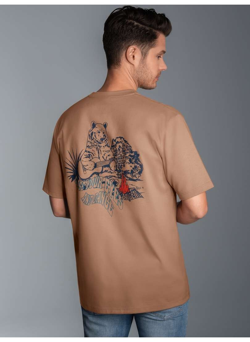 футболка TRIGEMA T-Shirt mit gro?em Baren-Printmotiv