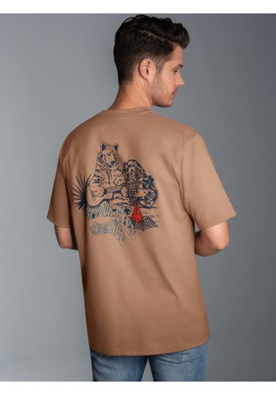 футболка TRIGEMA T-Shirt mit gro?em Baren-Printmotiv