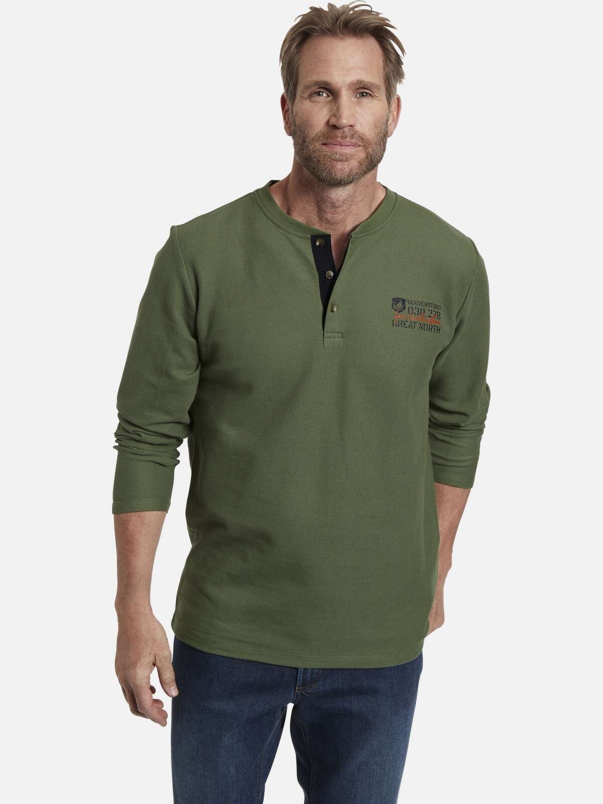 Рубашка с длинными рукавами вафельной структуры Langarmshirt IVOR