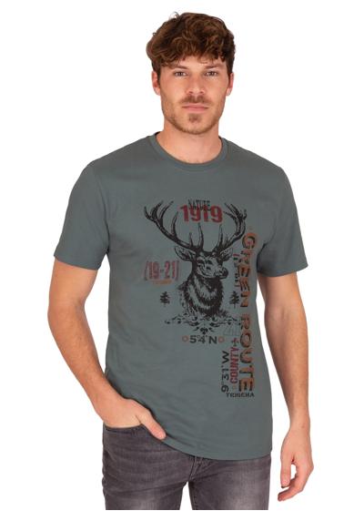 футболка TRIGEMA T-Shirt in Öko-Qualität mit Hirsch-Motiv