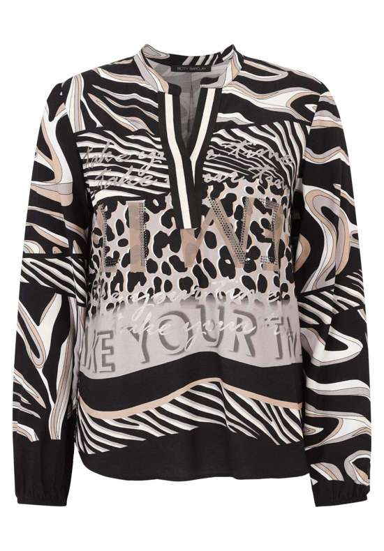 Длинная блузка Longbluse mit Stehkragen