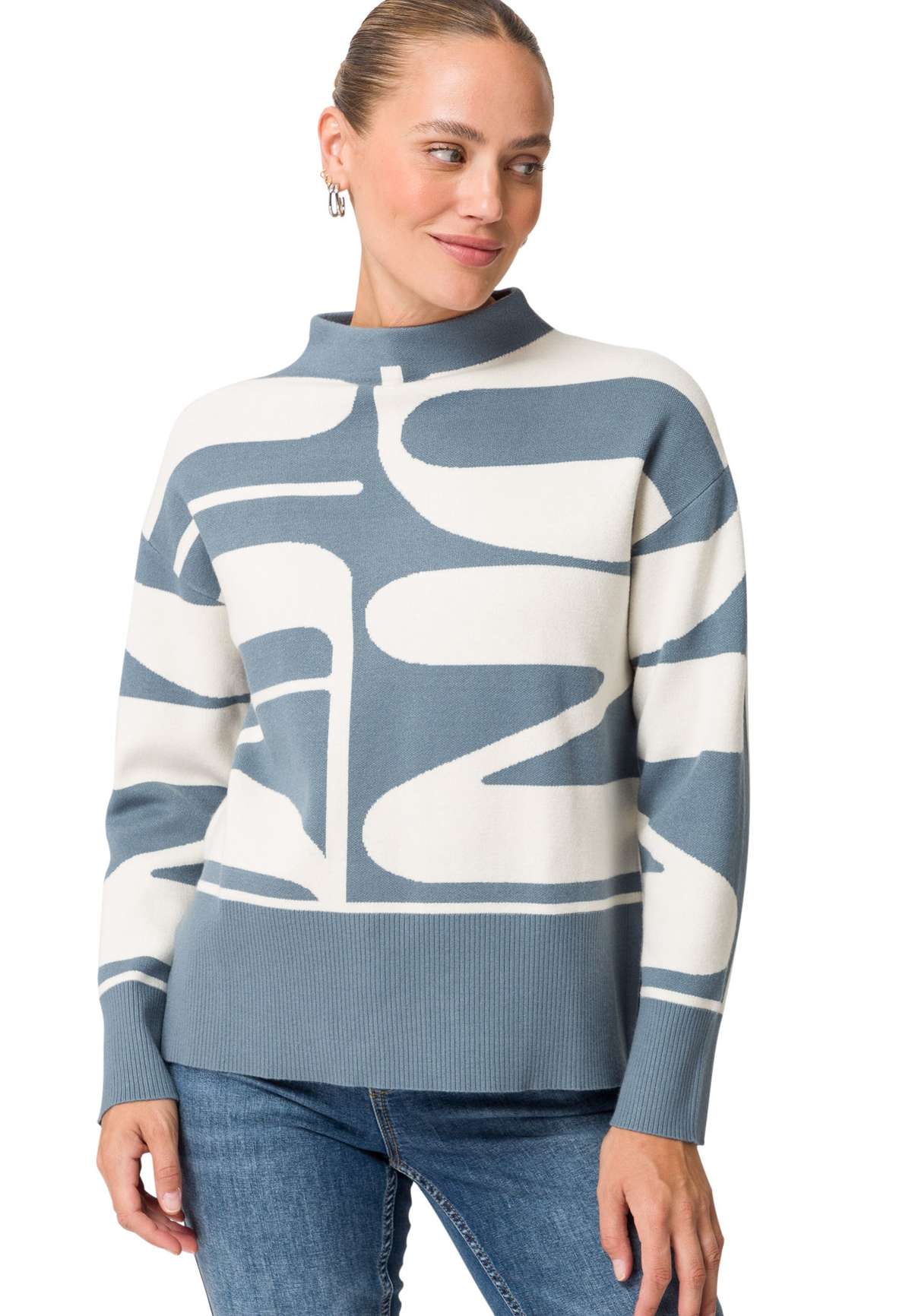 Вязаный свитер zero Strickpullover mit Allover-Muster