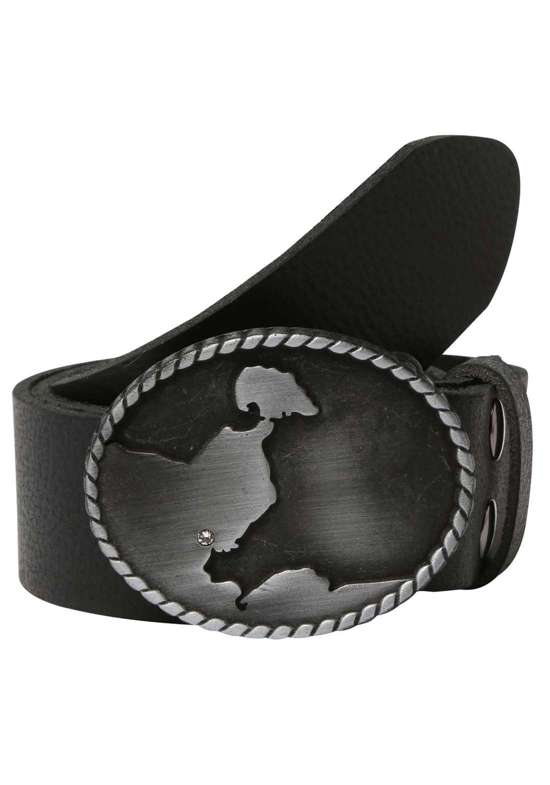 Кожаный ремень Neustadt Schwarz Satiniert Mit Swarovski-Kristall Veredelt