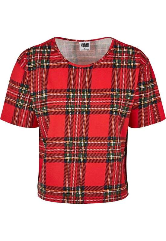 футболка Urban Classics Damen Ladies AOP Tartan Short Oversized Tee