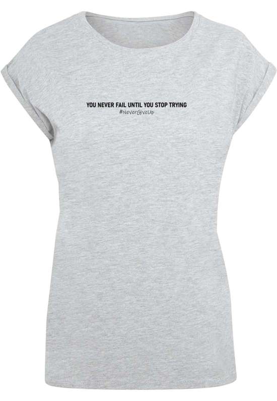 футболка Damen Ladies Never Give Up Extended Shoulder Tee