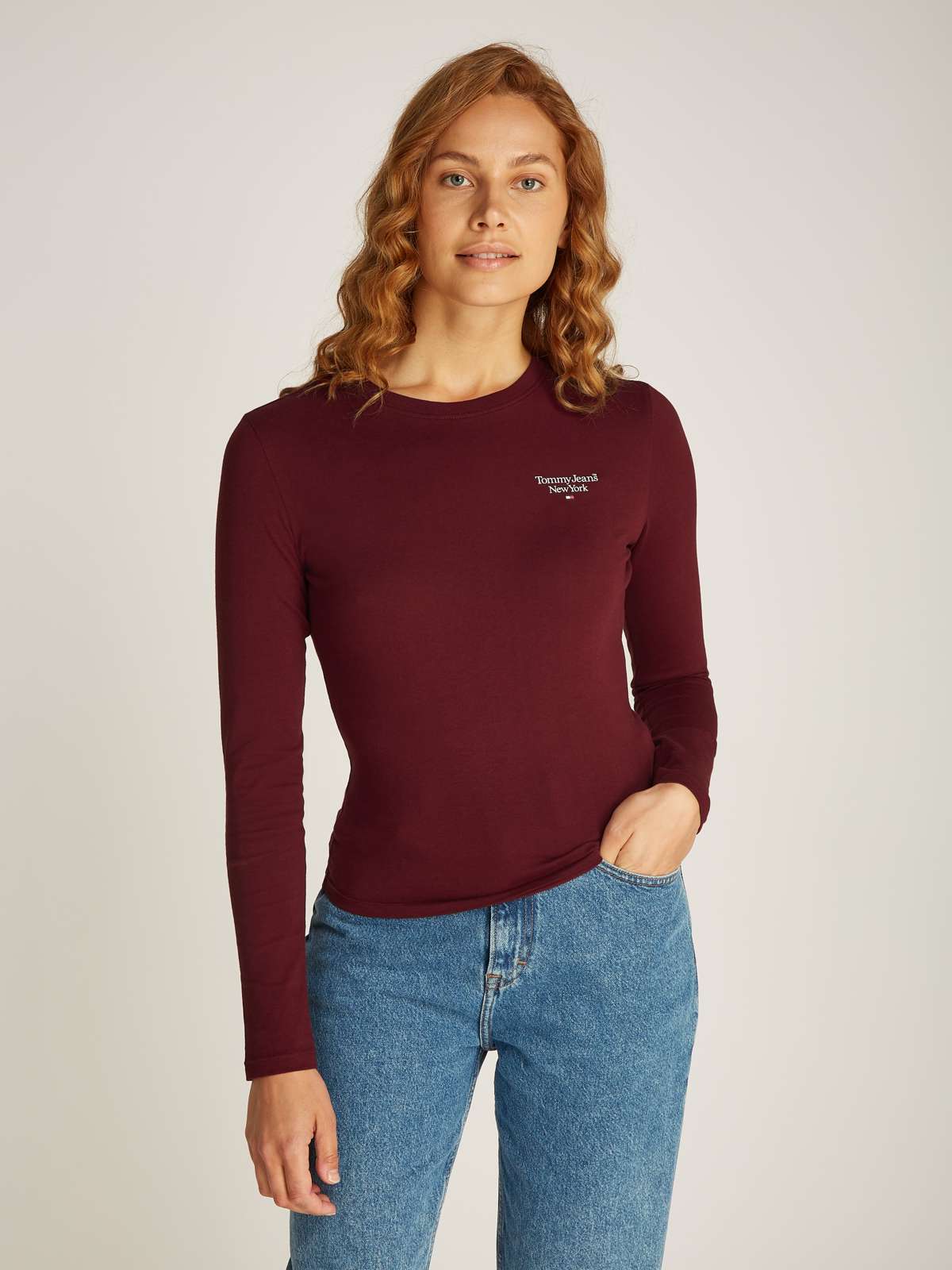 Футболка больших размеров с надписью-логотипом TJW SLIM ESSENTIAL LOGO 2 LS EXT