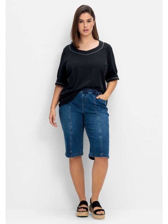 Шорты-бермуды с эластичным поясом и разделительными швами. Große Größen