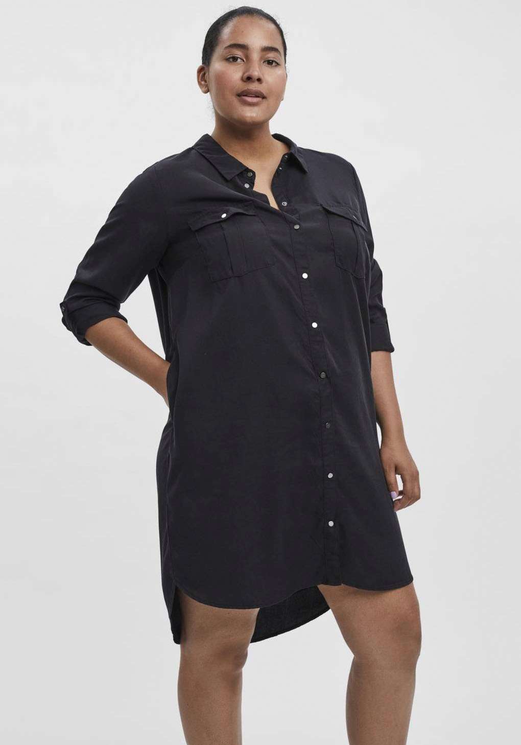 Джинсовое платье VMSILA LS SHORT DRESS MIX GA CURVE NOOS