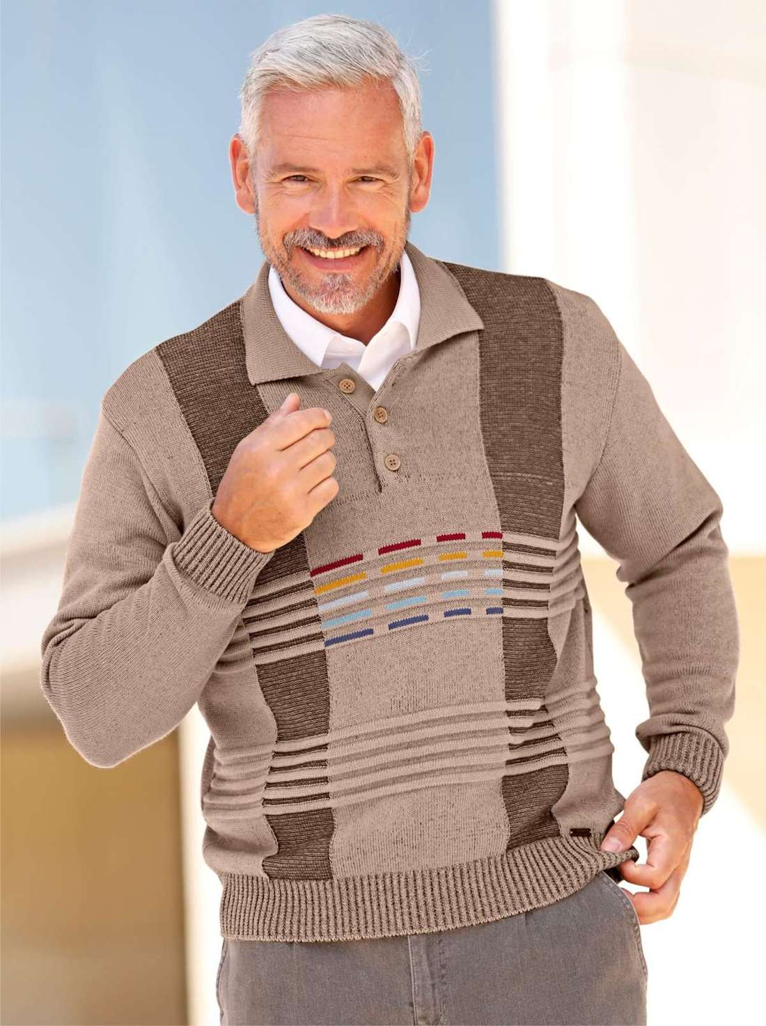 Свитер с воротником-поло Polopullover