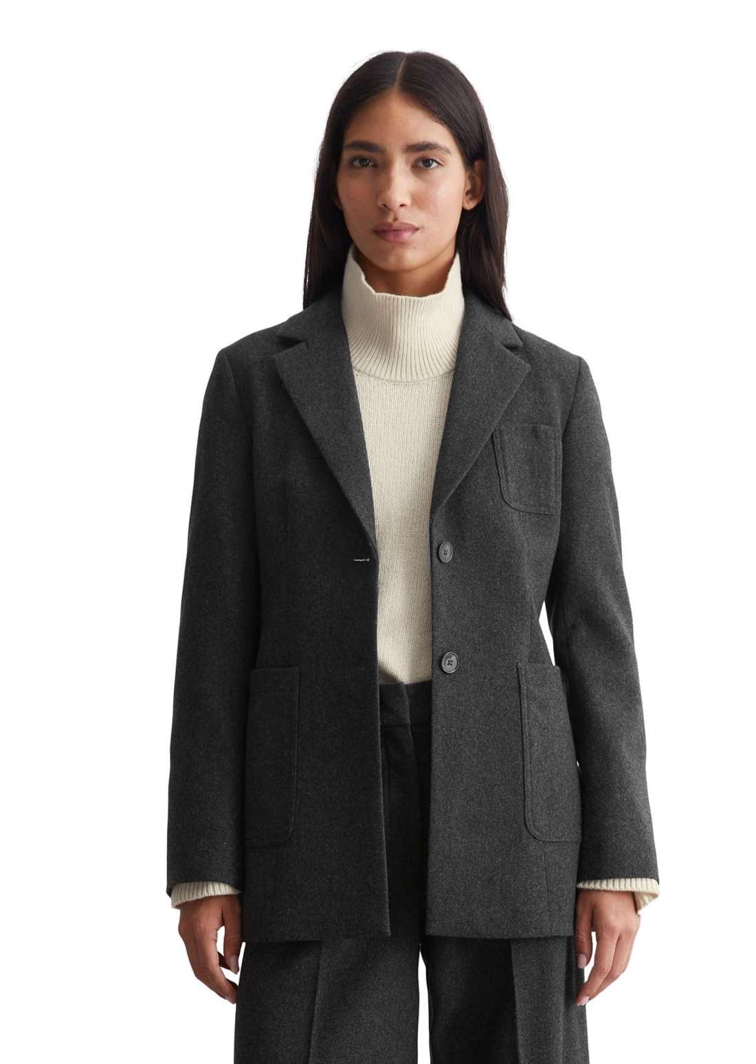 Длинный пиджак aus italienischem Wolle-Mix