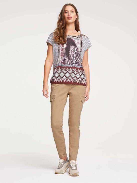 рубашка с круглым вырезом Druck-Shirt