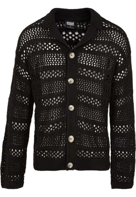 Вязаная флисовая куртка Urban Classics Herren Crocheted Cardigan