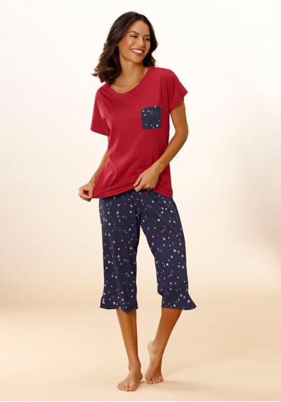 Пижамы-капри (2 шт., 1 шт.) с милым принтом в виде сердечек и звездочек