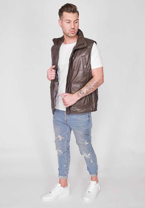 Кожаный жилет 3102169