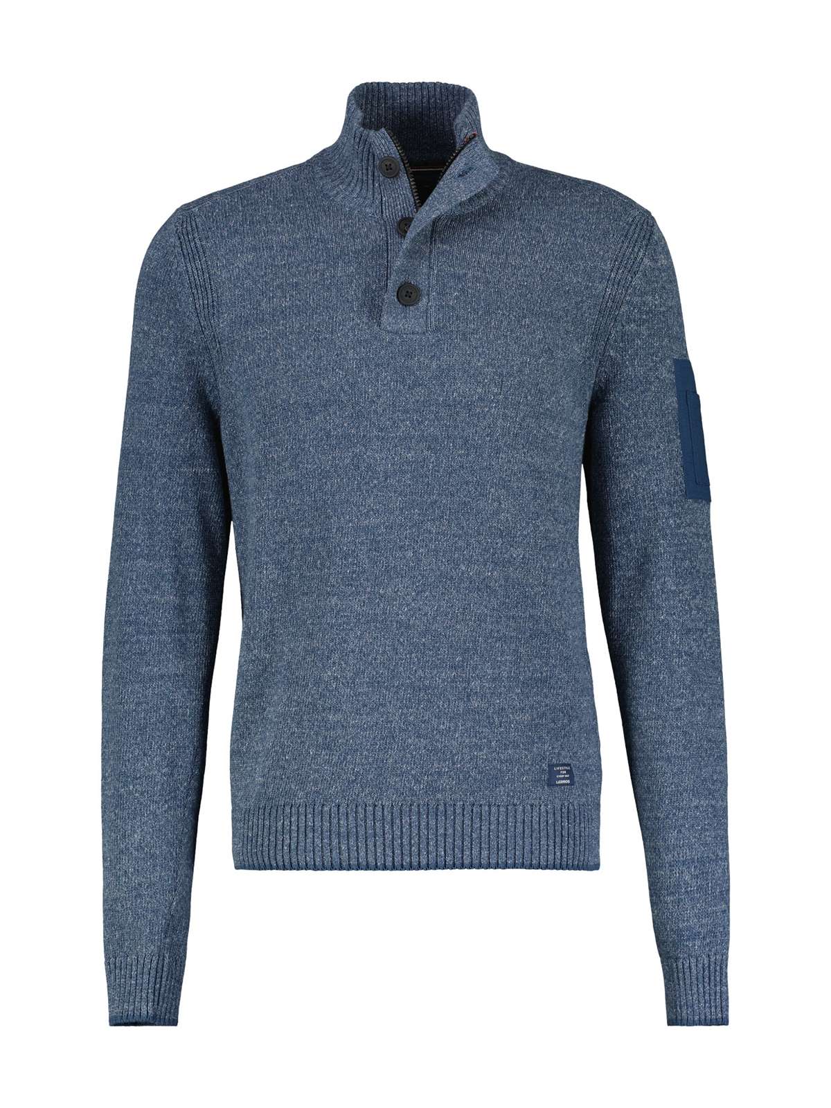 Вязаный свитер LERROS Troyer in lebendiger Strickoptik