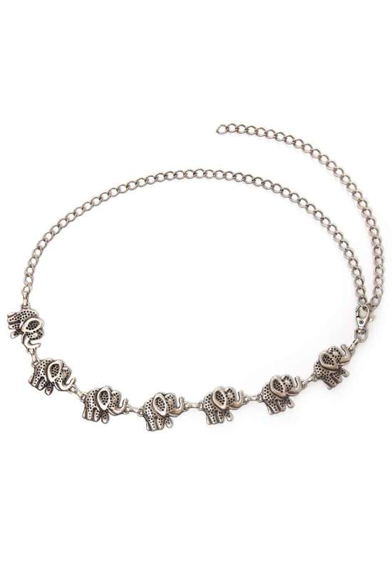 Ремень-цепочка с маленькими слониками Edith